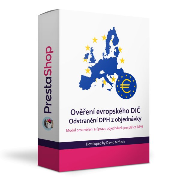 Modul Ověření evropského DIČ / Odstranění DPH z objednávky - PRESTASHOP