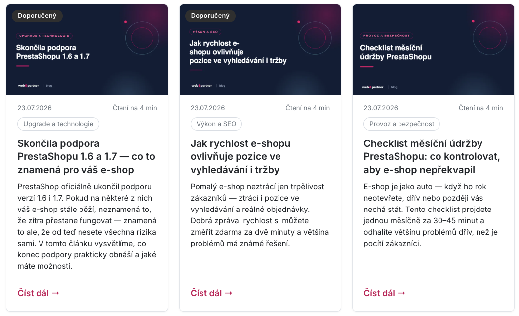 Nové články Home Page PrestaShopu