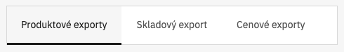 Menu typů exportů